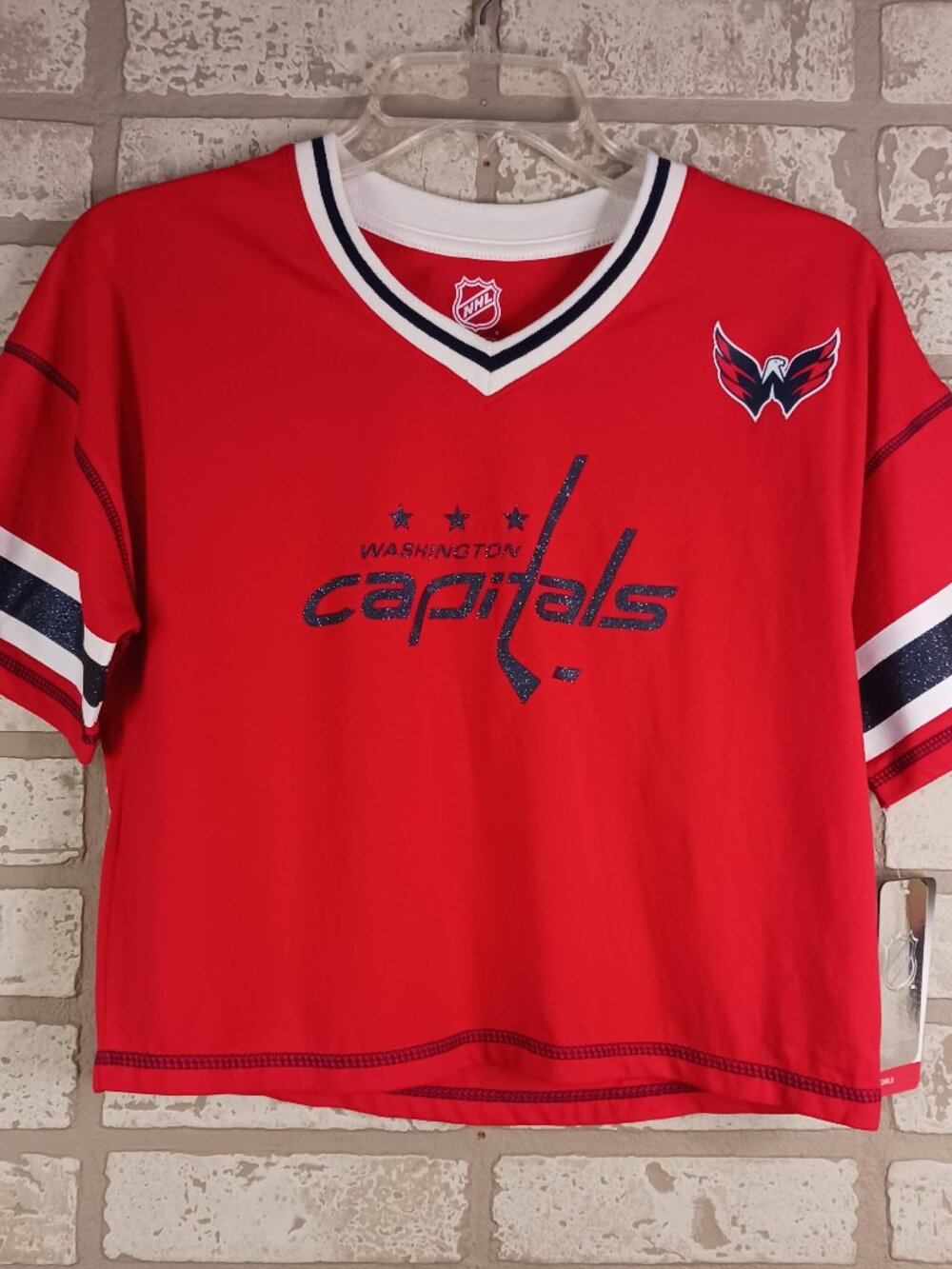 Washington Capitals Girls Youth Medium (10/12) T Shirt Red Short Sleeve NHL